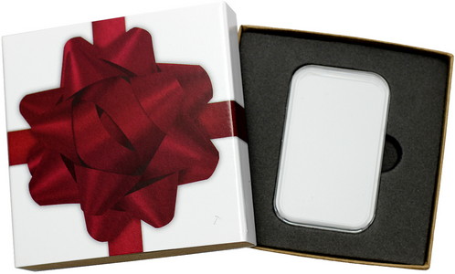 SilverTowne Natural Kraft Paper Gift Box with Maroon Sleeve